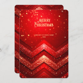 Red Decorative Christmas Glitter Holiday Card Feestdagenkaart