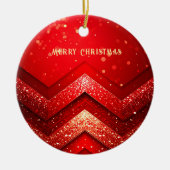 Red Decorative Christmas Glitter Holiday Ornament (Voorkant)