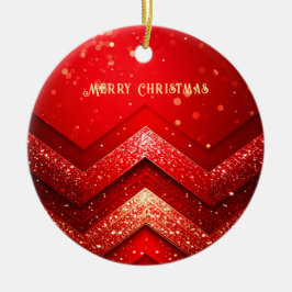 Red Decorative Christmas Glitter Holiday Ornament