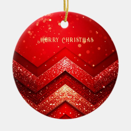Red Decorative Christmas Glitter Holiday Ornament (Voorkant)