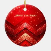 Red Decorative Christmas Glitter Holiday Ornament (Achterkant)