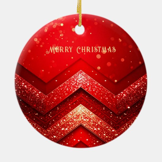 Red Decorative Christmas Glitter Holiday Ornament (Achterkant)