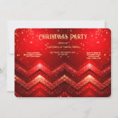 Red Decorative Christmas Glitter Holiday Party Kaart (Voorkant)