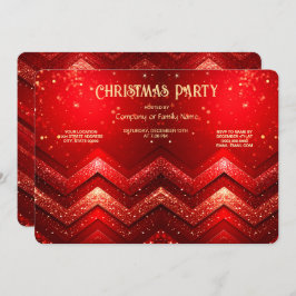 Red Decorative Christmas Glitter Holiday Party Kaart