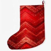 Red Decorative Christmas Glitter Holiday Stocking Grote Kerstsok (Achterkant)