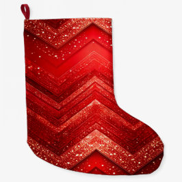Red Decorative Christmas Glitter Holiday Stocking Grote Kerstsok
