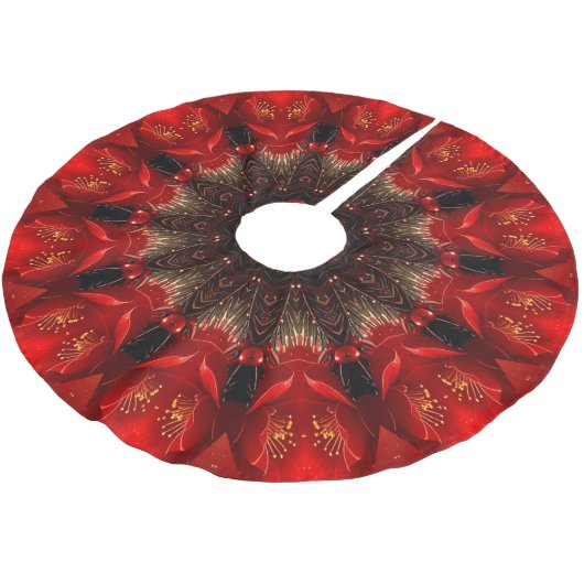 Red Decorative Christmas Tree Skirt Kerstboom Rok (Gekanteld)