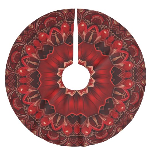 Red Decorative Christmas Tree Skirt Kerstboom Rok (Voorkant)