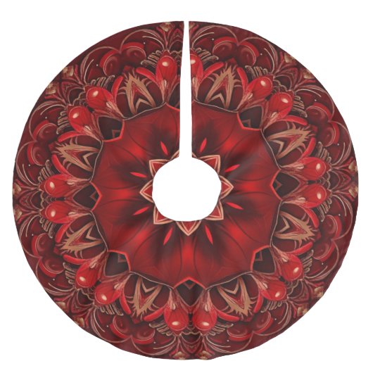 Red Decorative Christmas Tree Skirt Kerstboom Rok (Voorkant)