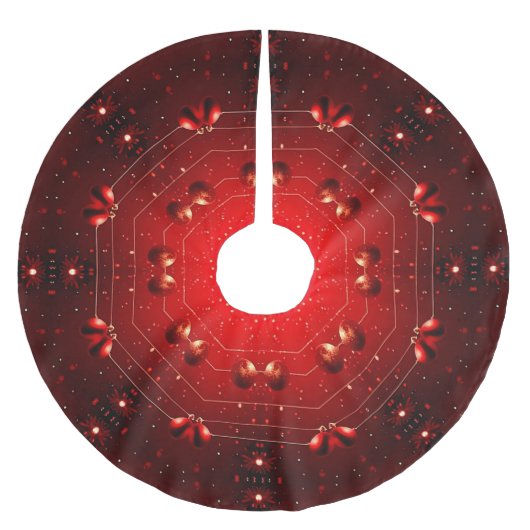 Red Decorative Christmas Tree Skirt Kerstboom Rok (Voorkant)