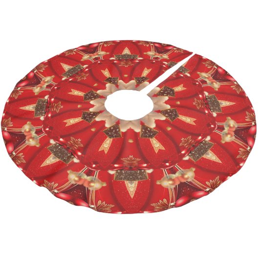 Red Decorative Christmas Tree Skirt Kerstboom Rok (Gekanteld)