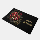 Red Decorative Flowers Holiday Doormat Deurmat (Schuin)