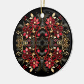 Red Decorative Flowers Holiday Ornament (Links)