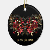 Red Decorative Flowers Holiday Ornament (Links)