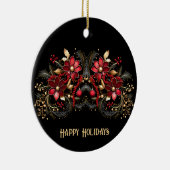 Red Decorative Flowers Holiday Ornament (Rechts)