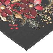 Red Decorative Flowers Holiday Table Runner Medium Tafelloper (Hoek)