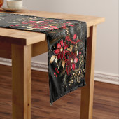 Red Decorative Flowers Holiday Table Runner Medium Tafelloper (Voorbeeld)