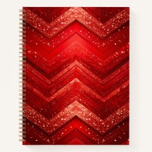 Red Decorative Glitter Notitieboek