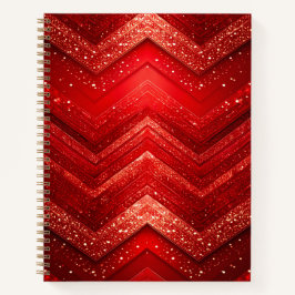 Red Decorative Glitter Notitieboek