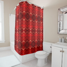 Red Decorative Glitter Shower Curtain Douchegordijn