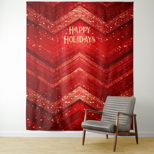 Red Decorative Holiday Backdrop Wandkleed (In situ)