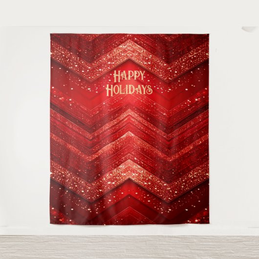 Red Decorative Holiday Backdrop Wandkleed (Voorkant)