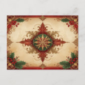 Red Decorative Holiday Postcard Briefkaart (Voorkant)