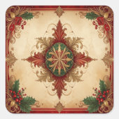 Red Decorative Holiday Sticker (Voorkant)