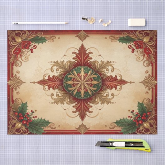 Red Decorative Holiday Tissue Paper Tissuepapier (Craft)