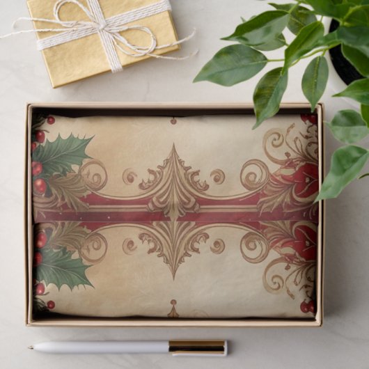 Red Decorative Holiday Tissue Paper Tissuepapier (Geschenk)