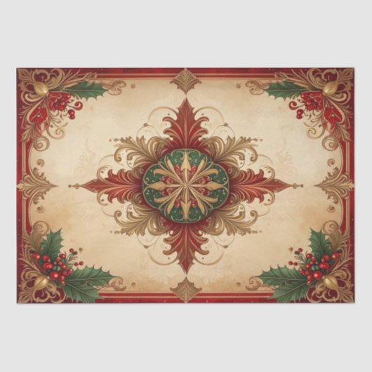 Red Decorative Holiday Tissue Paper Tissuepapier (Voorkant)