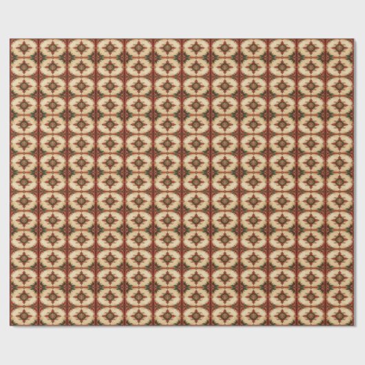 Red Decorative Holiday Wrapping Paper Cadeaupapier (Vlak)
