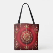 Red Decorative Ornaments Holiday Tote Bag (Achterkant)