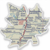 Red Deer Alberta  kaart Sticker (Voorkant)