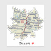 Red Deer Alberta  kaart Sticker (Vel)