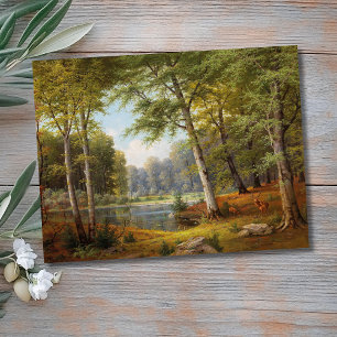 Red Deer beroemd gemaakt door The Forest Pond Briefkaart