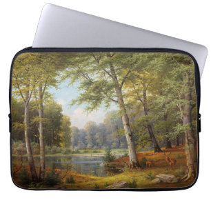 Red Deer beroemd gemaakt door The Forest Pond Laptop Sleeve
