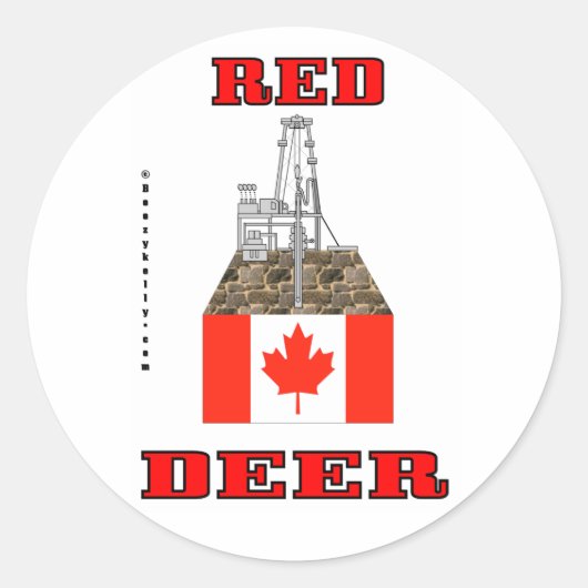 Red Deer, Canada, Olieplatform Sticker (Voorkant)