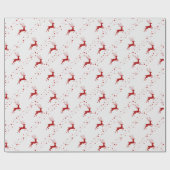 Red Deer Christmas Sneeuw Eenvoudig patroon Cadeaupapier (Vlak)