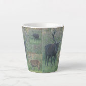 Red Deer Collage Latte Mok (Voorkant)