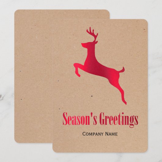 Red Deer Corporate kerstKaart (Voorkant / Achterkant)