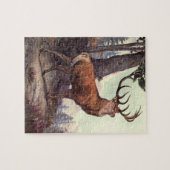 Red Deer door Winifred Austen,  wilde dieren Legpuzzel (Horizontaal)