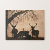 Red Deer Evening Silhouette 252-stuk Puzzle Legpuzzel (Horizontaal)