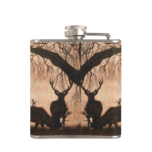 Red Deer Flask Heupfles (Achterkant)