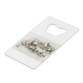 Red Deer Hart, Hind, Roebuck, Thibetian Musk Deer Creditkaart Flessenopener (Achterkant Gekanteld)