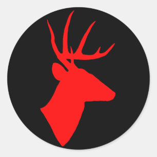 Red Deer Head Sticker