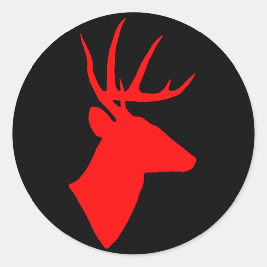 Red Deer Head Sticker (Voorkant)
