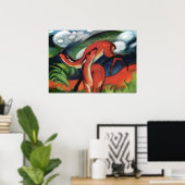 Red Deer II beroemd gemaakt door Franz Marc Classi Poster (Thuiskantoor)