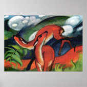 Red Deer II beroemd gemaakt door Franz Marc Classi Poster (Voorkant)