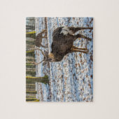 Red Deer in de sneeuw Legpuzzel (Verticaal)